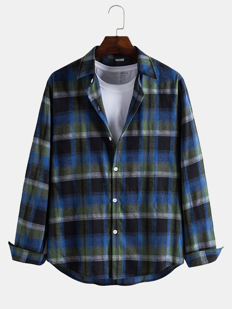 Men Plaid Button Up Shirt