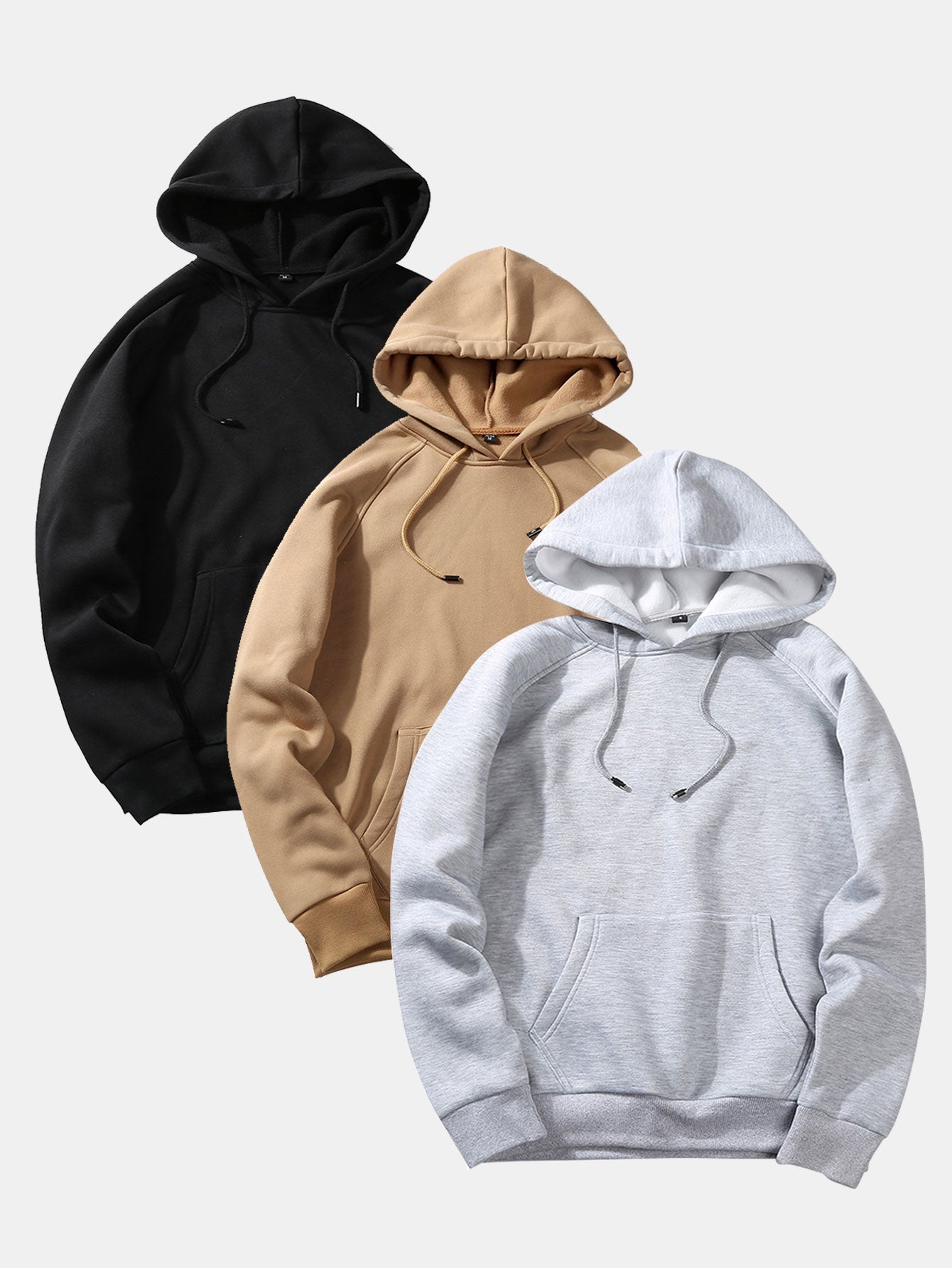 3 Pieces  Basic Hoodies