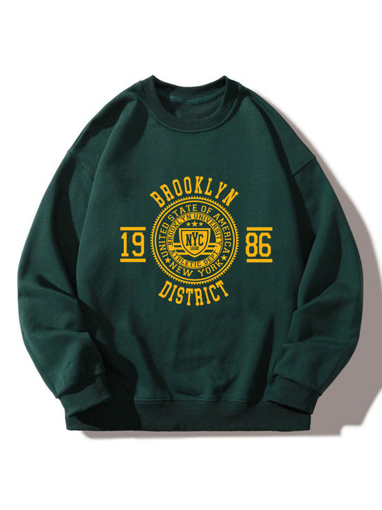 Brooklyn Varsity Print Relaxed Sweatshirt