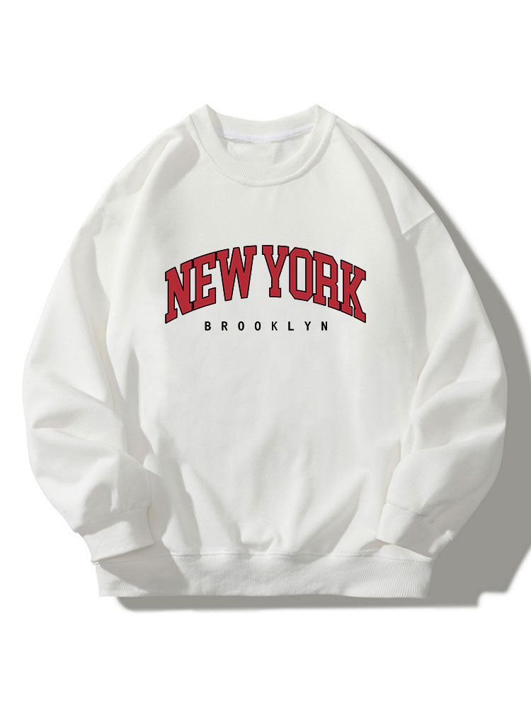 New York Print Crew Neck Relaxed Sweatshirt