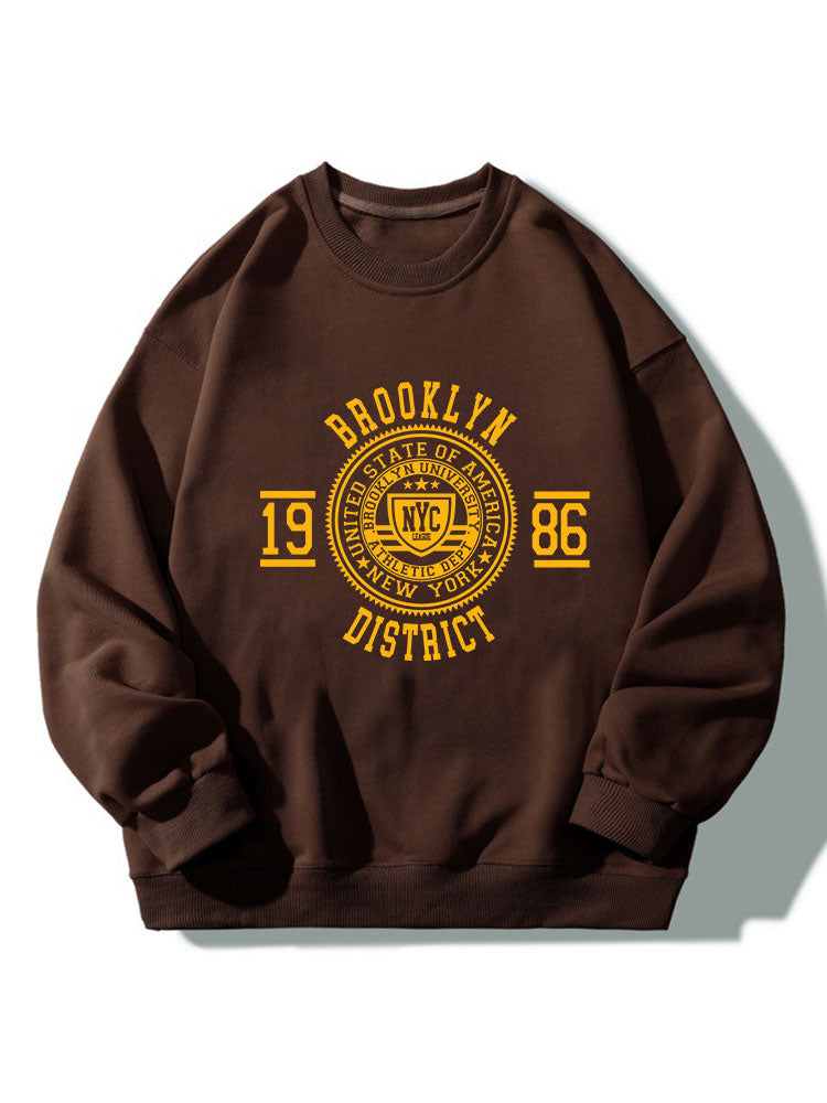 Brooklyn Varsity Print Relaxed Sweatshirt