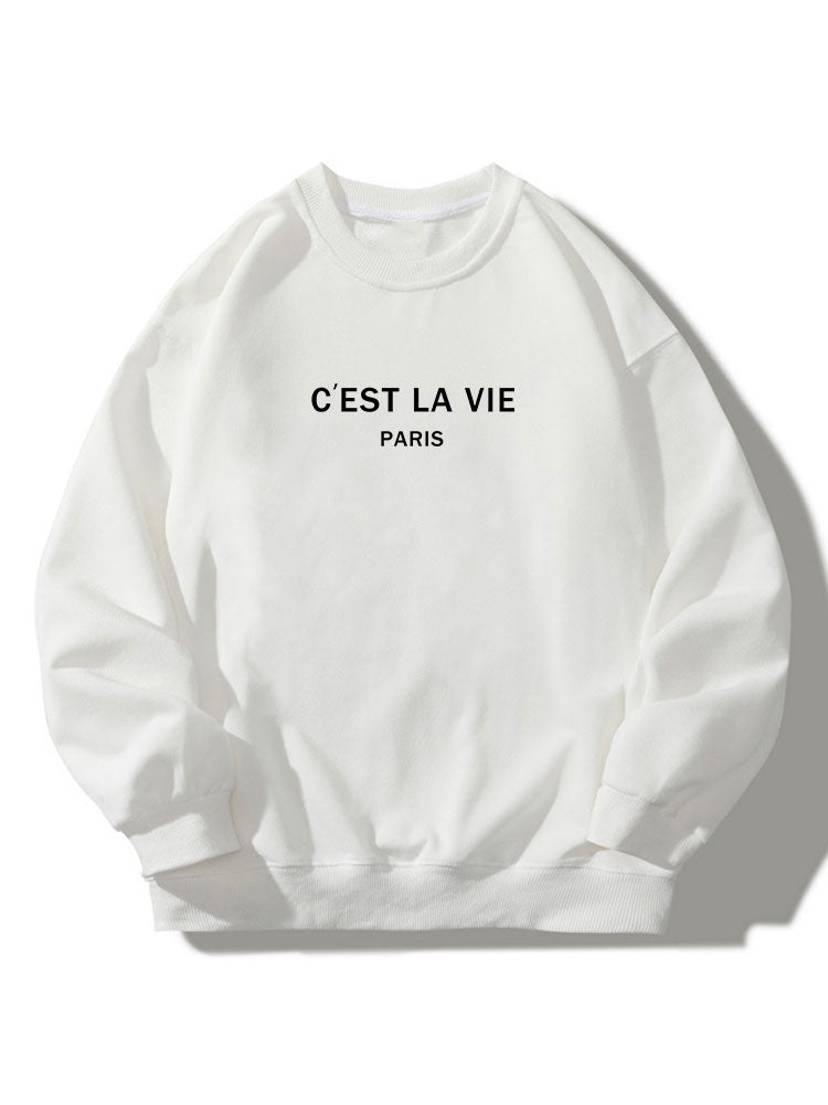 Paris Print Crew Neck Relaxed Sweatshirt