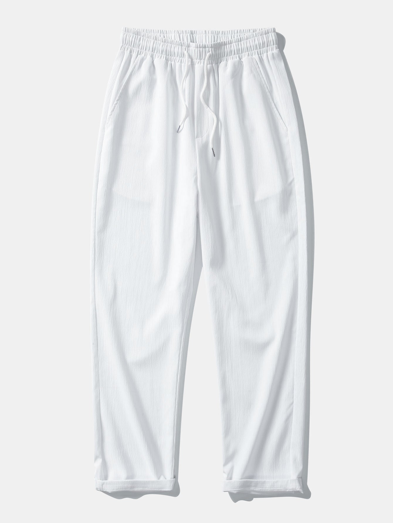 Wrinkle Textured Straight Leg Pants