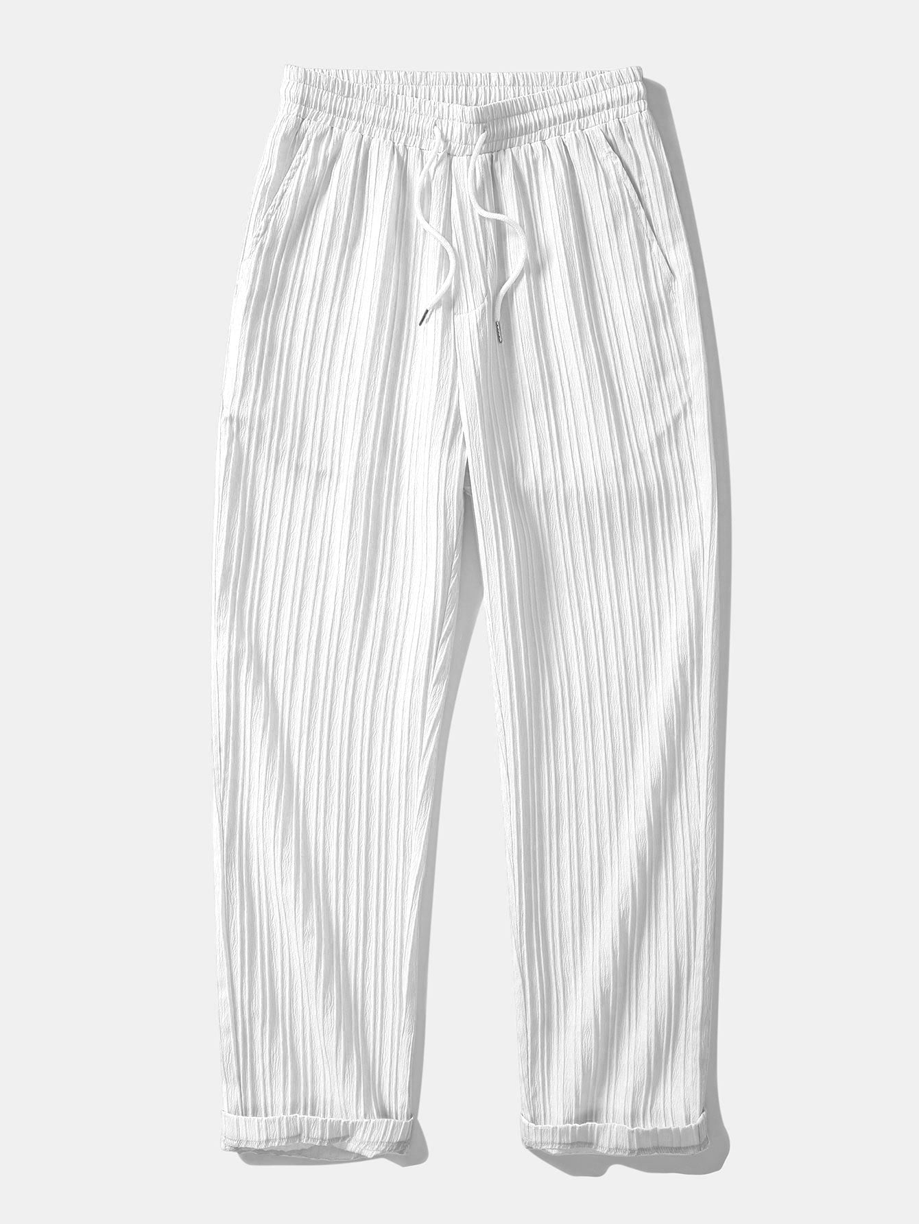 Drawstring Textured Pants