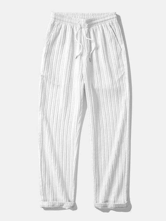 Drawstring Textured Pants