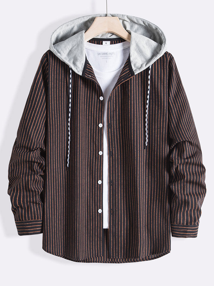 Retro Stripes Hooded Shirt