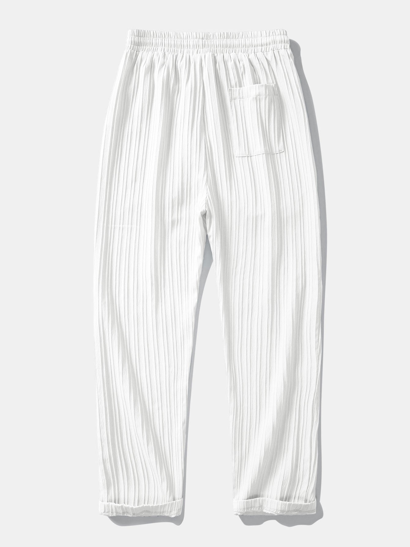 Drawstring Textured Pants