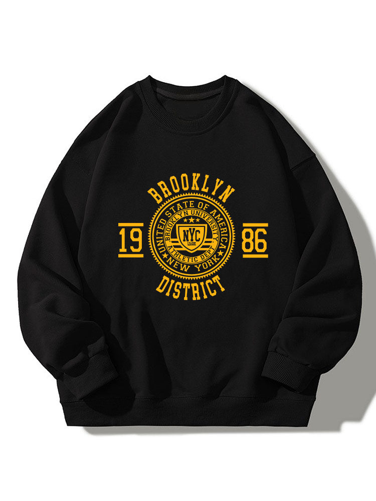 Brooklyn Varsity Print Relaxed Sweatshirt