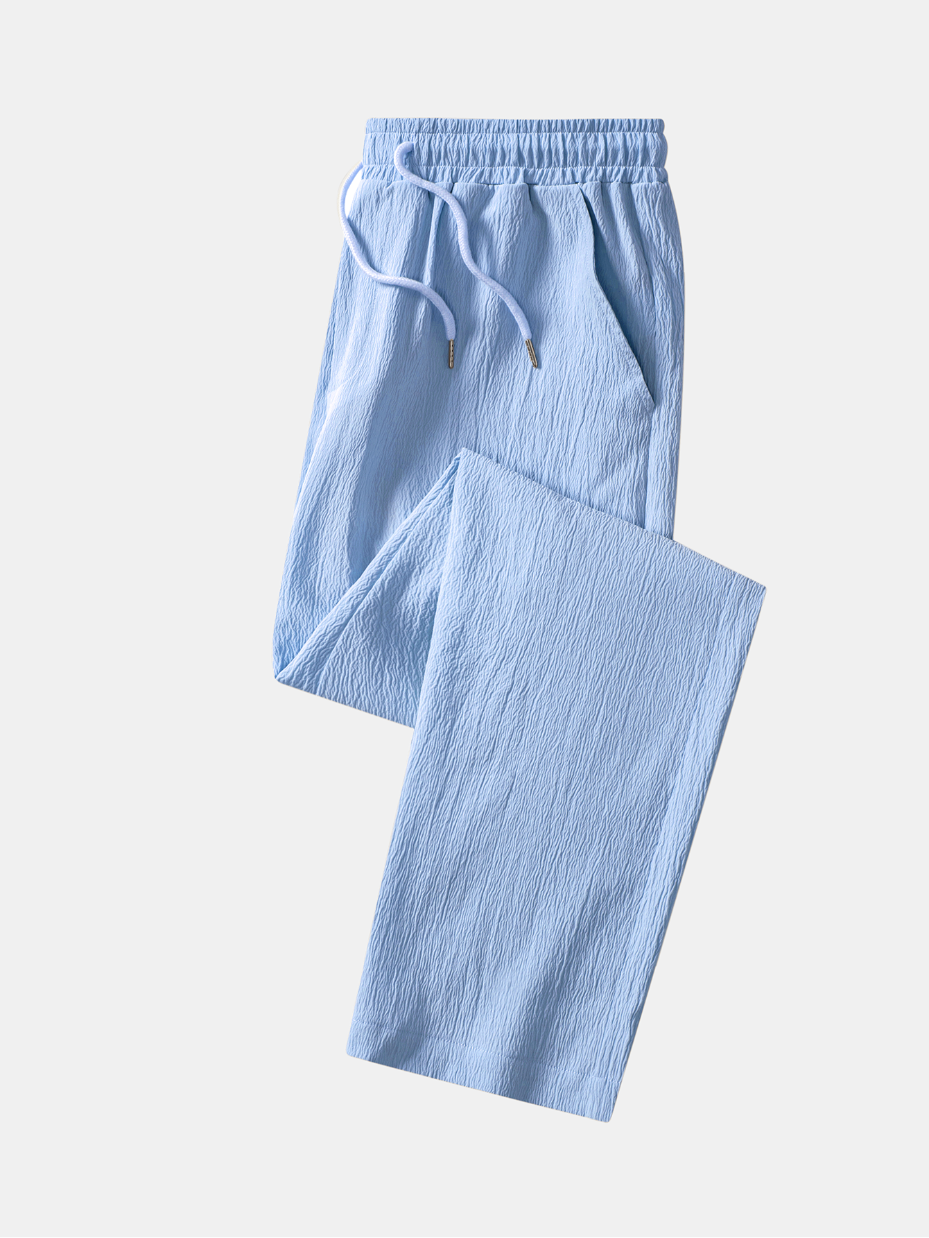 Wrinkle Textured Straight Leg Pants