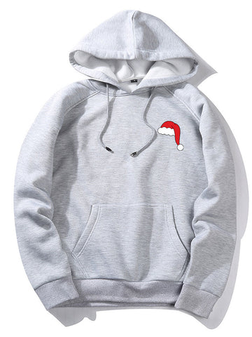 Christmas Santa Hat Print Hoodie