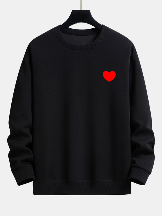 Heart Print Relax Fit Sweatshirt