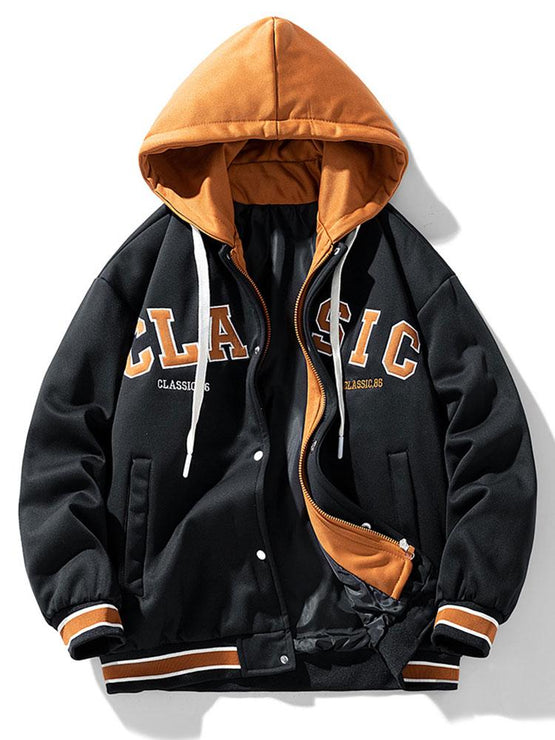 2 In 1  Hooded Baseball Jacket