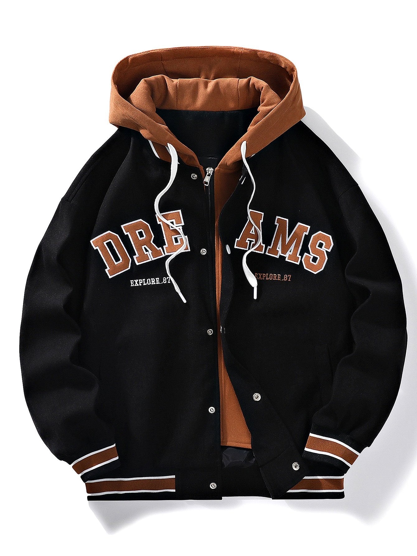 2 In 1 Hooded Baseball Jacket