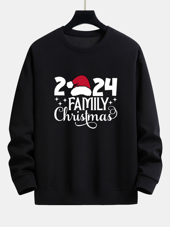 2024 Family Christmas Print Relax Fit Sweatshirt