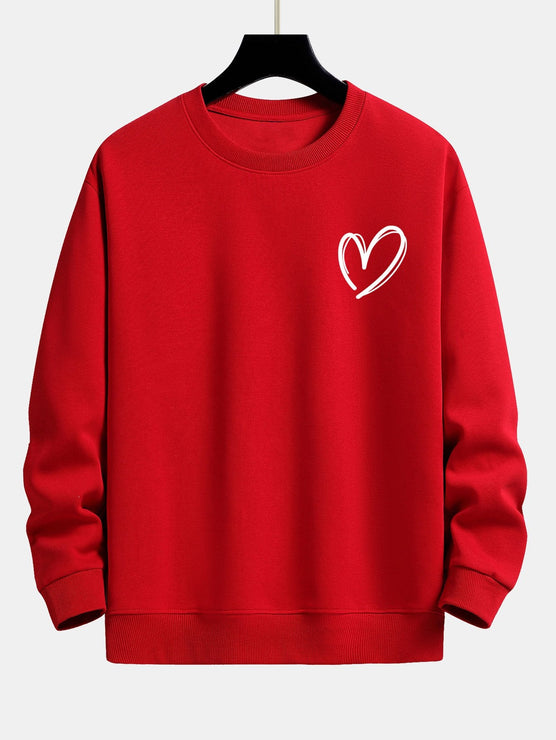 Heart Print Relax Fit Sweatshirt